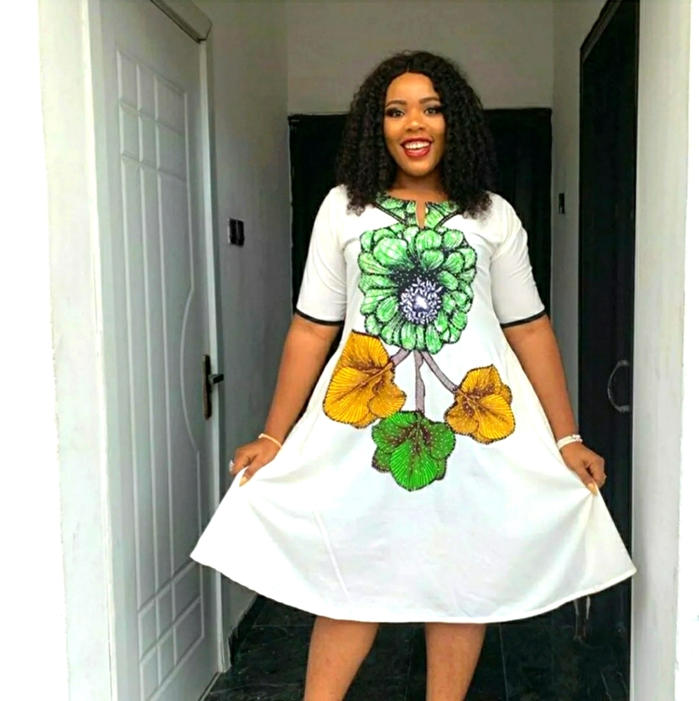 Afrocentric Ankara mix dress with pockets